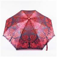 Зонт , полуавтомат, 3 сложения, купол 98 см., 8 спиц, для женщин, красный, серый Russian Look