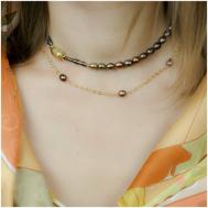 Чокер ожерелье  для женщин / Стильный чокер на шею / Колье из жемчуга 28 см Carolon