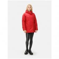 куртка   демисезонная, средней длины, силуэт прямой, капюшон, водонепроницаемая, ветрозащитная, размер 40(50RU), красный MFIN