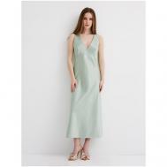 Платье-комбинация , атлас, полуприлегающее, миди, размер XXL, зеленый Yulia'Sway