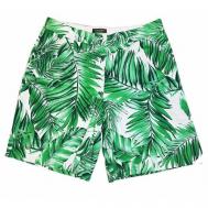 Бермуды  , средняя посадка, карманы, с карманами, размер 42, зеленый, белый Zendra