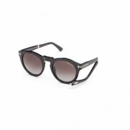 Солнцезащитные очки , круглые, оправа: металл, складные, с защитой от УФ, градиентные, черный Tom Ford