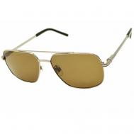 Солнцезащитные очки , авиаторы, оправа: металл, поляризационные, для мужчин, золотой Megapolis