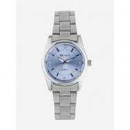 Наручные часы Часы женские наручные, , кварцевые, классические, круглые, голубые, со стальным браслетом, противоударные, водонепроницаемые., серебряный ARLANCH