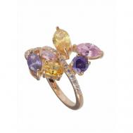 Кольцо помолвочное , фианит, размер 17, мультиколор Lotus Jewelry
