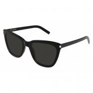 Солнцезащитные очки  SL548SLIM 001, прямоугольные, для женщин, черный Saint Laurent
