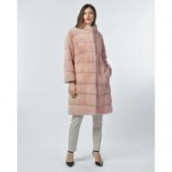 Пальто , норка, оверсайз, карманы, размер 36, розовый Manakas Frankfurt