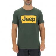 Футболка , хлопок, размер S, зеленый, хаки Jeep