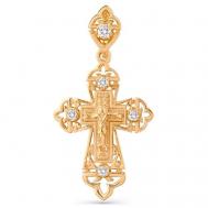 Крестик , красное золото, 585 проба, фианит Tutushkin Jeweler