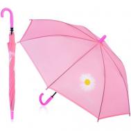 Зонт-трость , механика, купол 77 см., для девочек, розовый Oubaoloon