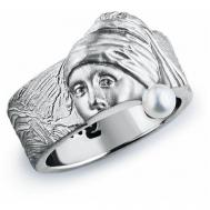 Кольцо  серебро, родирование, жемчуг, размер 18.5, белый Thing Jewelry