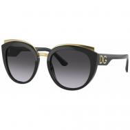 Солнцезащитные очки , бабочка, оправа: пластик, с защитой от УФ, градиентные, для женщин, черный Dolce&Gabbana