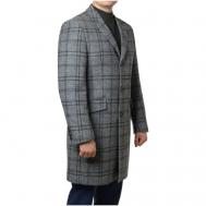 Пальто  демисезонное, шерсть, силуэт прямой, размер 58/182, серый Van Cliff