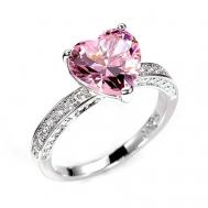 Кольцо помолвочное, кристалл, фианит, размер 19.5, розовый Kiss Buty