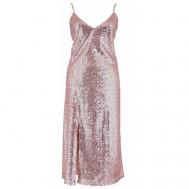 Платье-комбинация , вечернее, прилегающее, открытая спина, подкладка, размер S, розовый SAKHARstyle