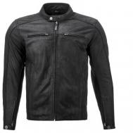 Кожаная куртка  демисезонная, силуэт прямой, подкладка, внутренний карман, карманы, размер XL, черный Moteq