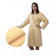 Халат  средней длины, длинный рукав, , размер 50, желтый Nova Home Textile
