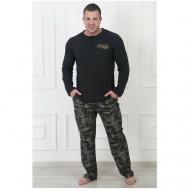 Пижама , брюки, лонгслив, размер 48, серый Оптима Трикотаж