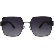 Солнцезащитные очки , квадратные, оправа: металл, поляризационные, черный Furlux