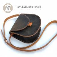 Сумка  седло  IZI-BAG-скат-коричневый классическая, натуральная кожа, внутренний карман, регулируемый ремень, серый ENOTOMANIA