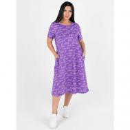 Платье , короткий рукав, трикотажная, размер 62, фиолетовый Трикотажные сезоны