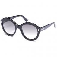 Солнцезащитные очки , круглые, оправа: металл, градиентные, с защитой от УФ, для женщин, черный Tom Ford