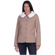 куртка   демисезонная, съемный мех, ветрозащитная, стеганая, ультралегкая, размер 46, коричневый MiLUGION