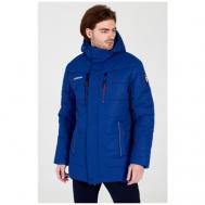 куртка  демисезонная, силуэт прямой, подкладка, внутренний карман, капюшон, карманы, утепленная, размер M, синий Forward