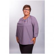 Блуза  , повседневный стиль, прямой силуэт, укороченный рукав, однотонная, размер 106, фиолетовый Mila Bezgerts