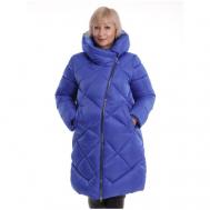 куртка   зимняя, удлиненная, силуэт свободный, капюшон, карманы, размер 58, синий MODTEX