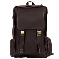 Рюкзак , натуральная кожа, отделение для ноутбука, вмещает А4, коричневый Bufalo