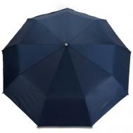 Зонт , полуавтомат, 3 сложения, купол 100 см., 9 спиц, чехол в комплекте, для женщин, синий DOLPHIN