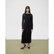 Платье-футляр , вискоза, повседневное, полуприлегающее, макси, размер S, черный Patratskaya