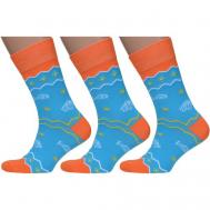 Мужские носки , 3 пары, размер 29 (44-46), голубой MoscowSocksClub