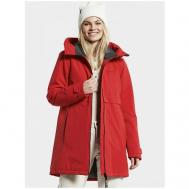 Куртка  , демисезон/зима, силуэт прилегающий, утепленная, карманы, размер 34, красный DIDRIKSONS