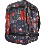 Сумка дорожная сумка-рюкзак  41264310, 24 л, 40х30х20 см, ручная кладь, розовый, черный Optimum Crew