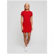 Платье-футболка , хлопок, повседневное, полуприлегающее, мини, размер 46 (M), красный Lunarable