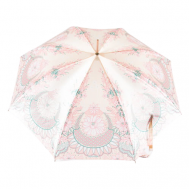 Зонт-трость , полуавтомат, купол 99 см., 8 спиц, деревянная ручка, система «антиветер», розовый, бежевый Goroshek
