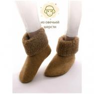 Женские носки  средние, ослабленная резинка, утепленные, размер 40 - 42, коричневый Wool Lamb