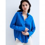 Блуза  , повседневный стиль, размер XS (RU 42), синий ZARINA