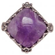 Кольцо , бижутерный сплав, серебрение, аметист, размер 19.5, фиолетовый Хорошие Вещи