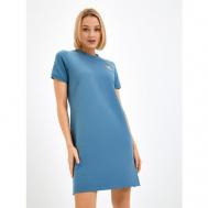 Платье-футболка хлопок, полуприлегающее, до колена, размер 46, голубой Иванович