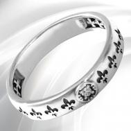 Кольцо обручальное  серебро, 925 проба, родирование, фианит, размер 17.5, серебряный, серый VITACREDO