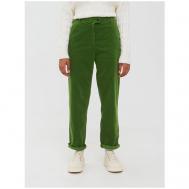 Брюки чинос  , прямой силуэт, повседневный стиль, карманы, размер 42, зеленый United Colors of Benetton