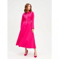 Платье сафари , прилегающее, миди, размер 52/54, розовый, фуксия Galina Malina