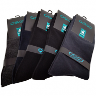 Носки мужские чёрные Оско premium полосками вязь набор из 4 пар тёмных цветов 41-46 р-р. В подарочной коробке Не определен