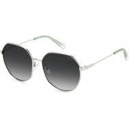 Солнцезащитные очки , шестиугольные, оправа: металл, с защитой от УФ, поляризационные, зеркальные, градиентные, для женщин, серый Polaroid