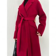 Пальто  демисезонное, оверсайз, удлиненное, размер 44, бордовый Weshalka