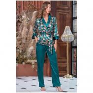Комплект , брюки, карманы, размер 48, зеленый Mia-Amore