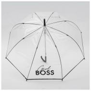 Зонт-трость , полуавтомат, купол 88 см., 8 спиц, прозрачный, бесцветный Beauty Fox